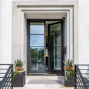 Clean 4 lite iron French double door with square top