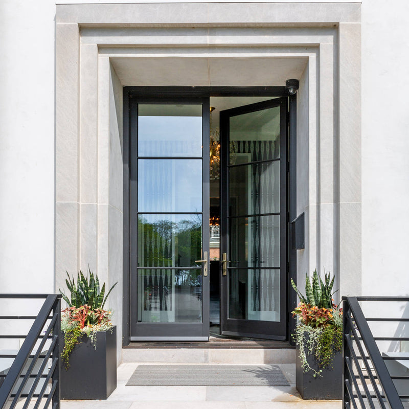 Clean 4 lite iron French double door with square top