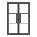 glory iron double entry door with 3 lite in black color