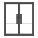glory iron double door with clear tempered glass