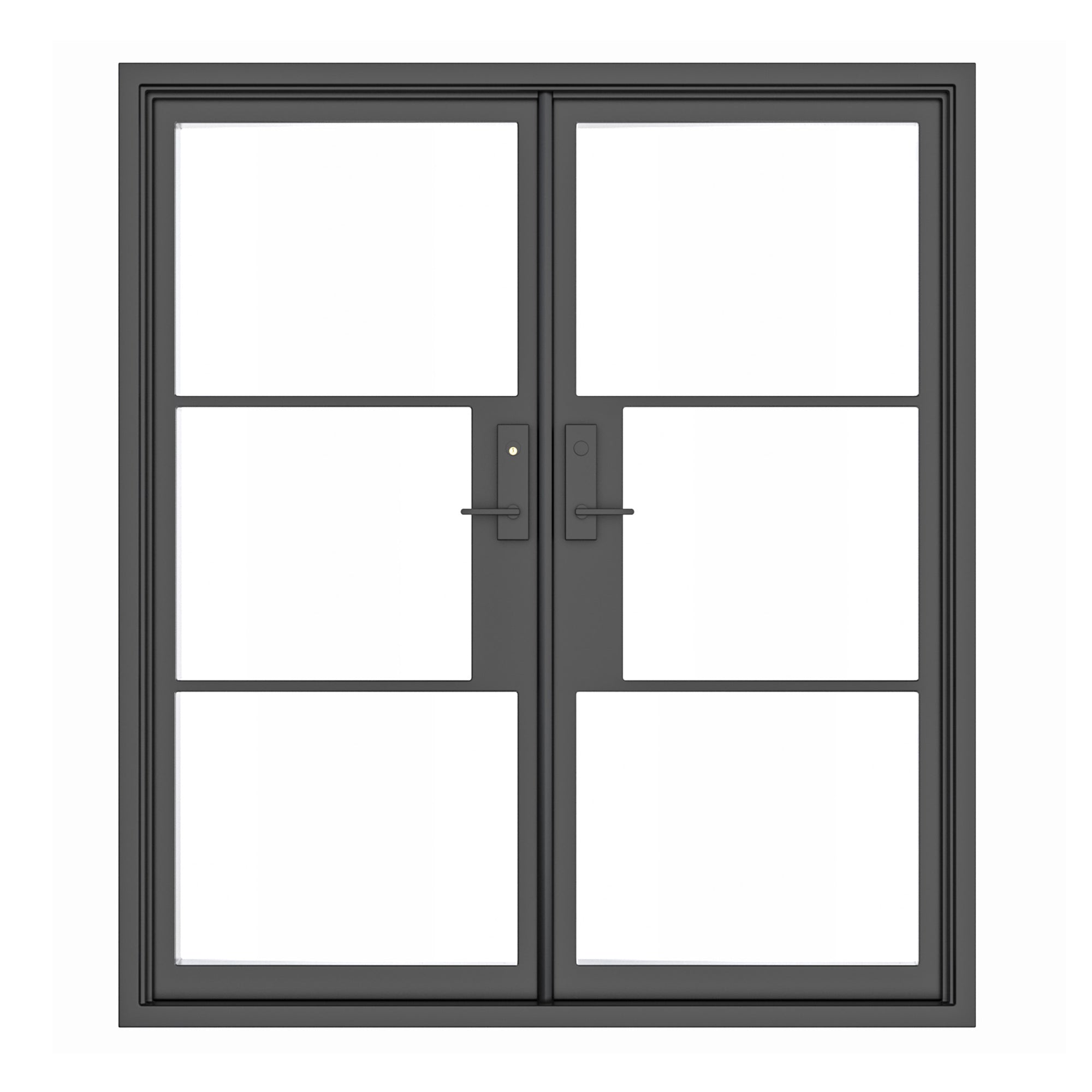 glory iron double door with clear tempered glass