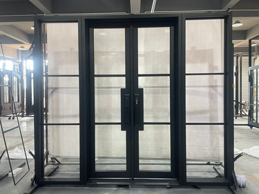 GID Iron french front double door with sidelights 