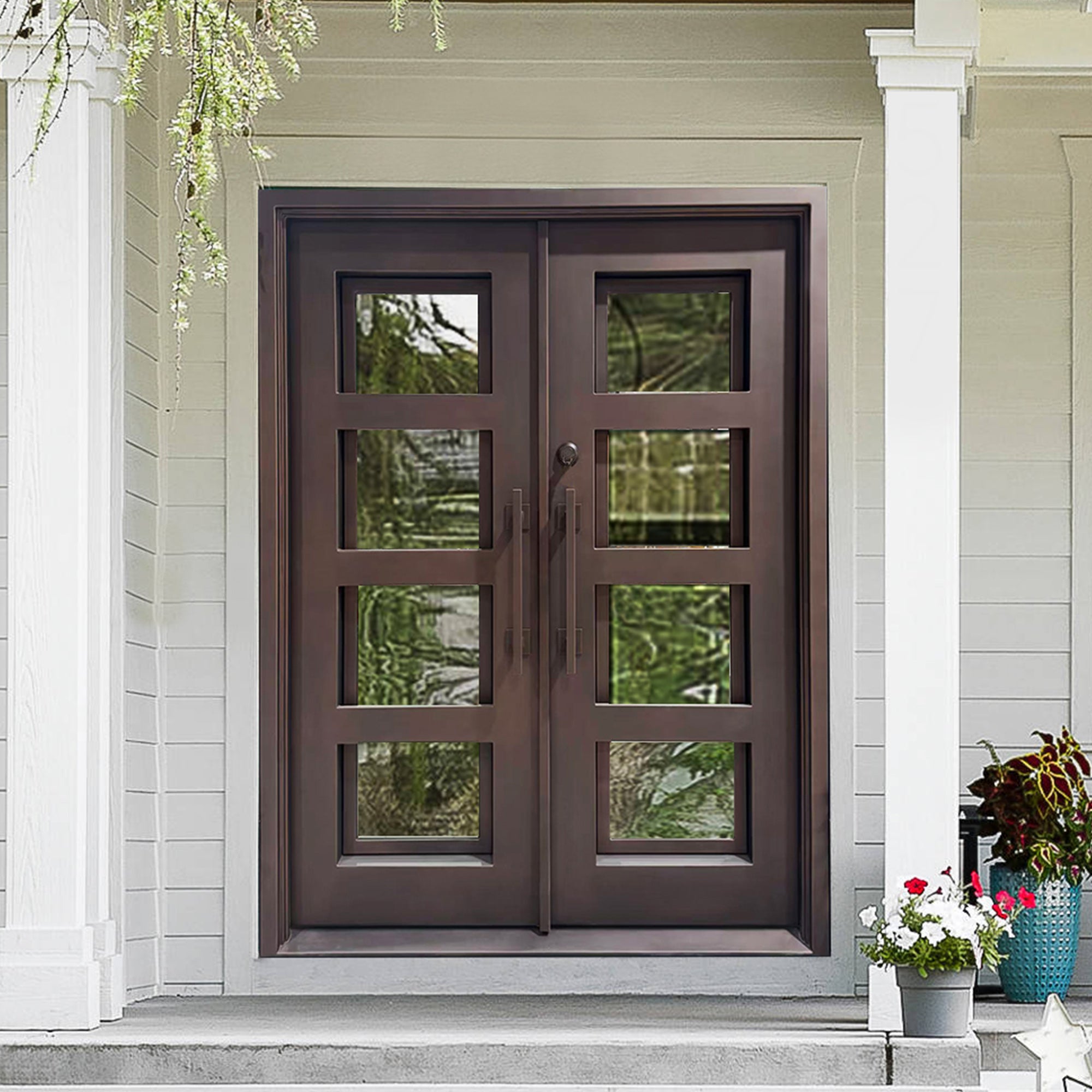 custom made iron double door