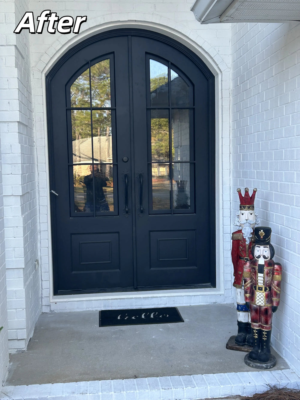 gloryirondoors iron front double door with matte black finish
