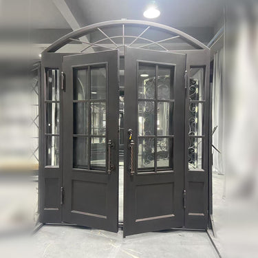 gid french iron door with kickplate and sidelights 