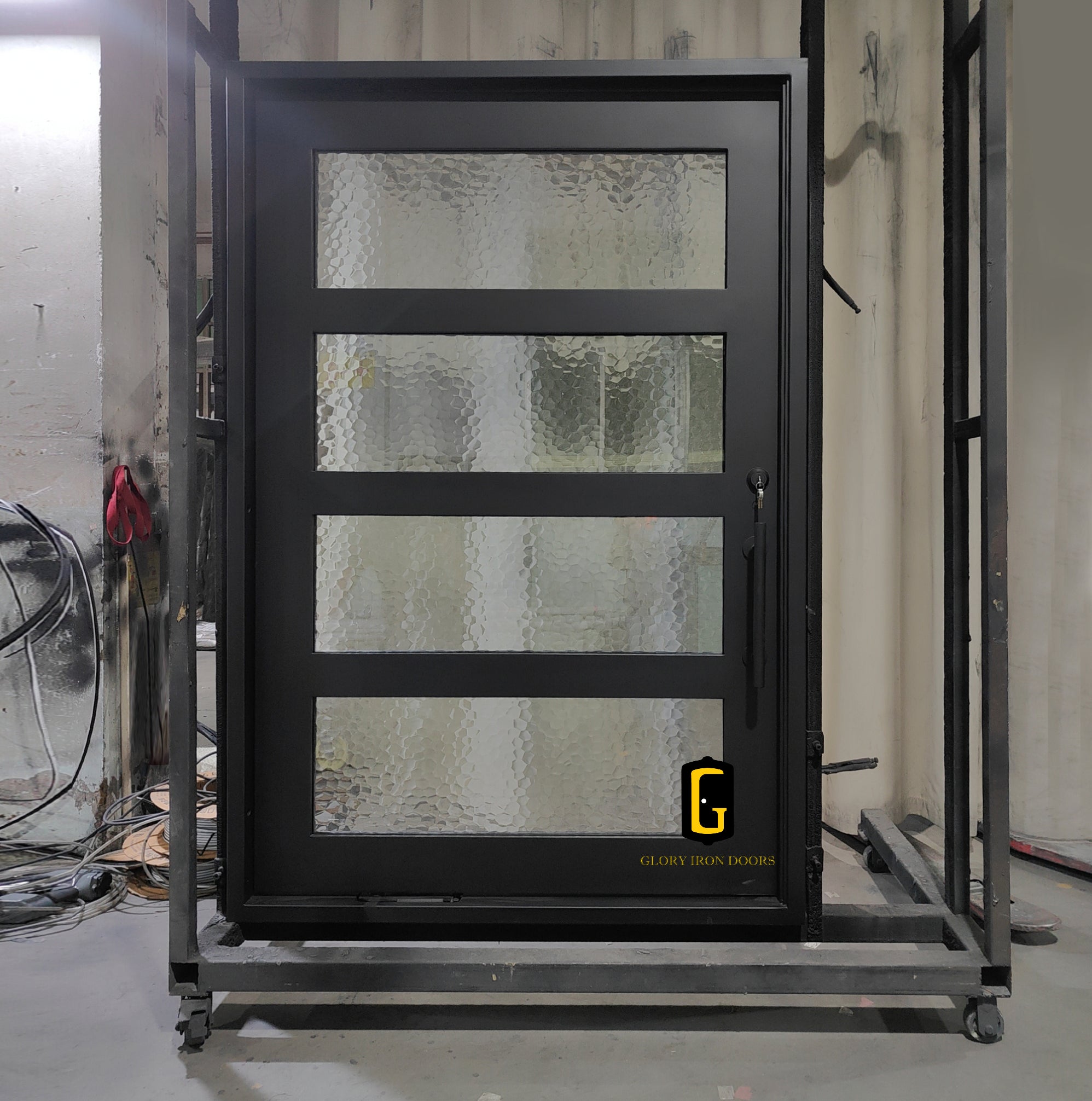 gloryirondoors  high quality single door with water cubic glass