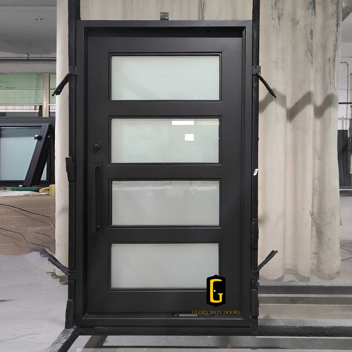 TPD104 Thermal Break Iron Pivot Door custom door