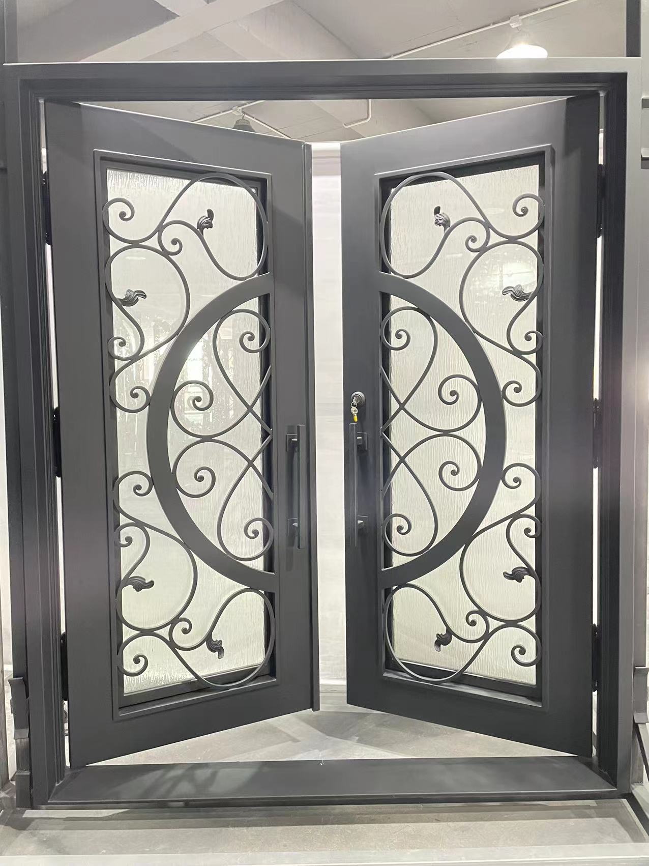 glory wrought iron double door with high insulation performance