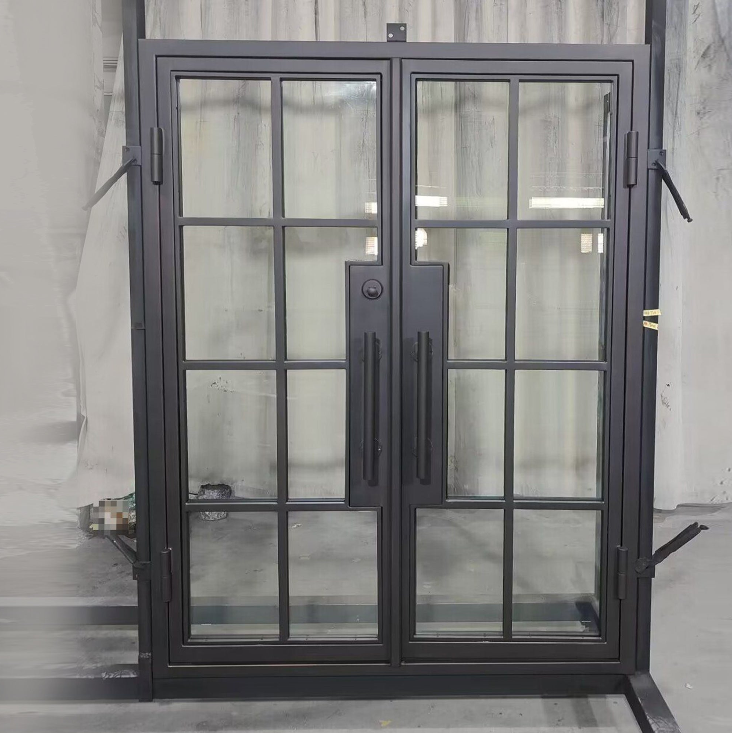 gid thermal break iron frech door with 8 lites