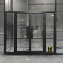 Thermal break 3 lite iron French double door with two sidelights