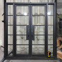 Iron French Front door with sidelights and transom for grand entry