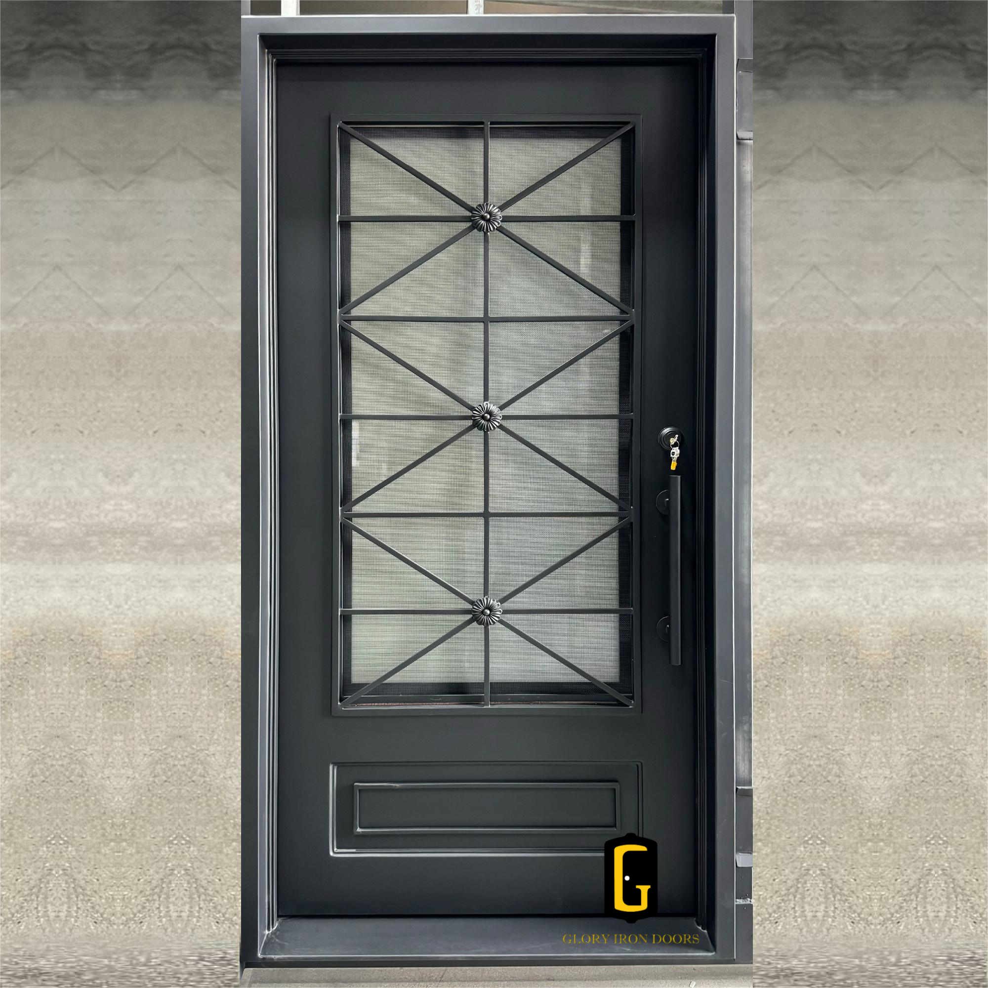 gid thermal break high quality iron single door with good insulation performance 