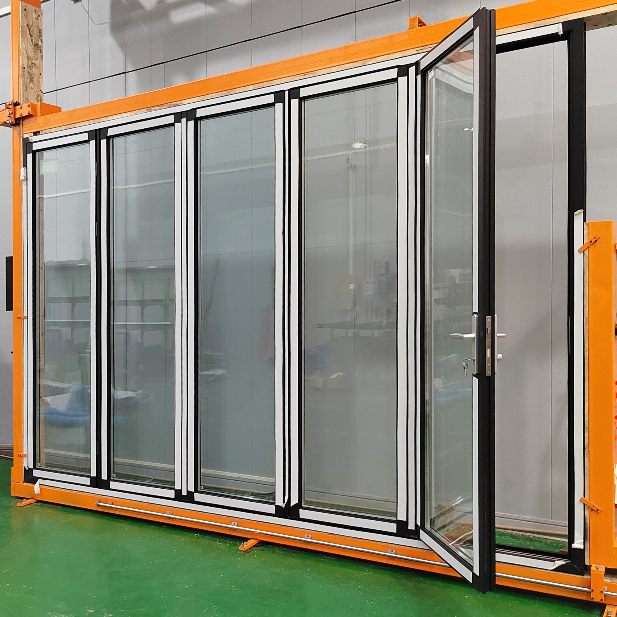 GID Aluminum Alloy Patio Bifold Doors 5 Panels with Tempered Glass ABF004