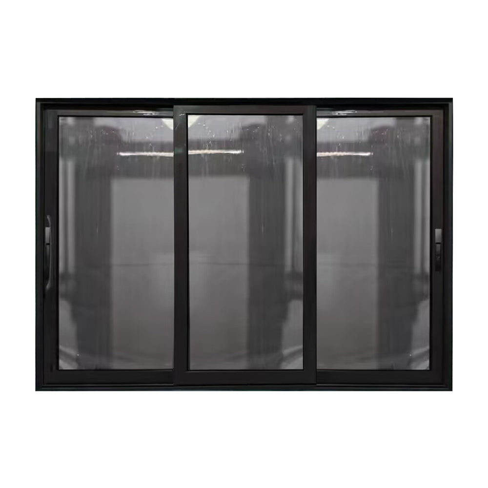 GID 3 Panels Aluminum Sliding Patio Door With Clear Tempered Glass ASD
