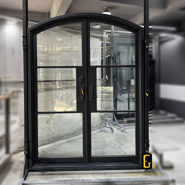 Thermal break steel French front door for exterior entry