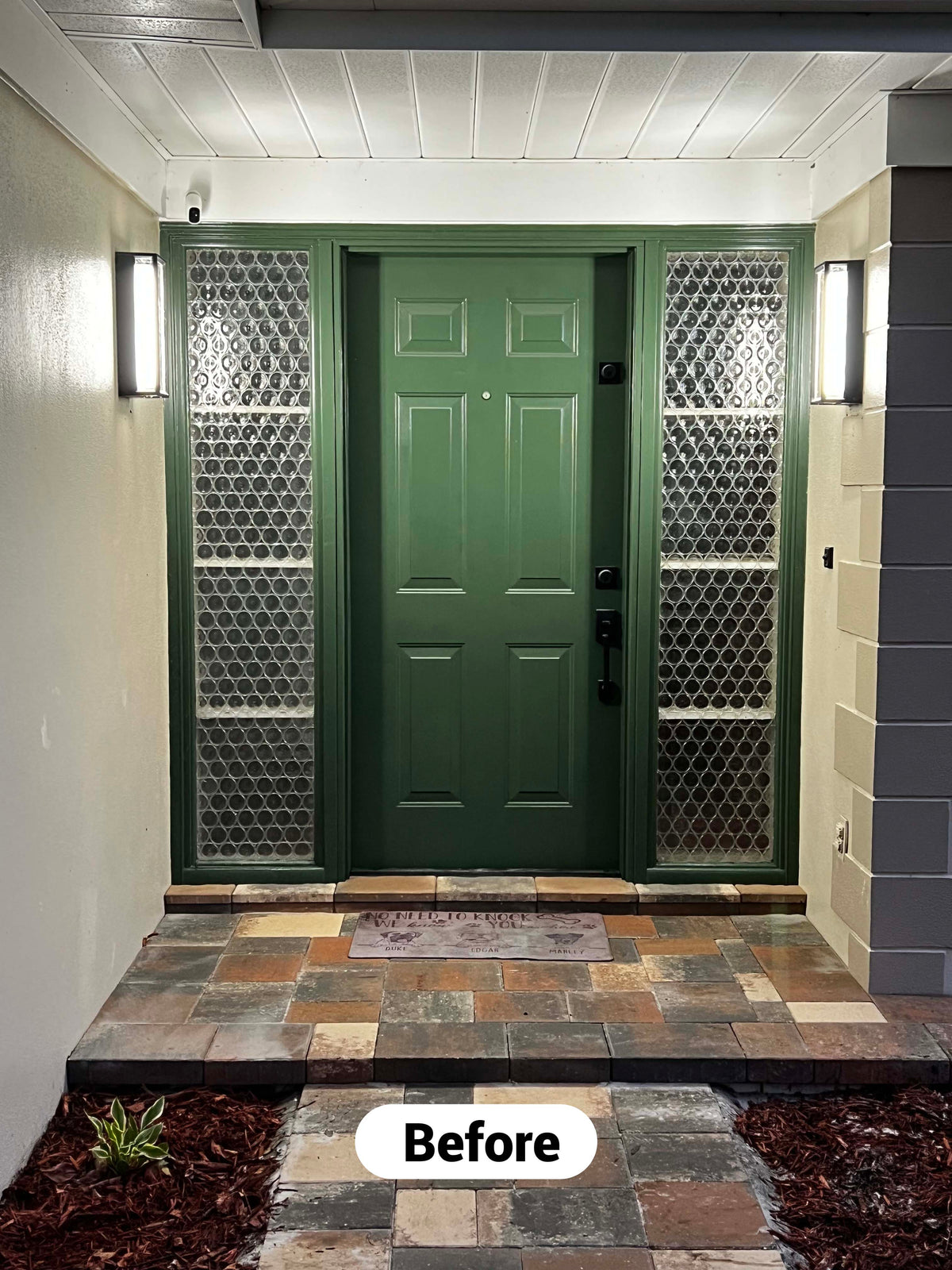 Entry before the custom iron door installation