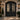 Arched wrought iron double front door with textured privacy glass