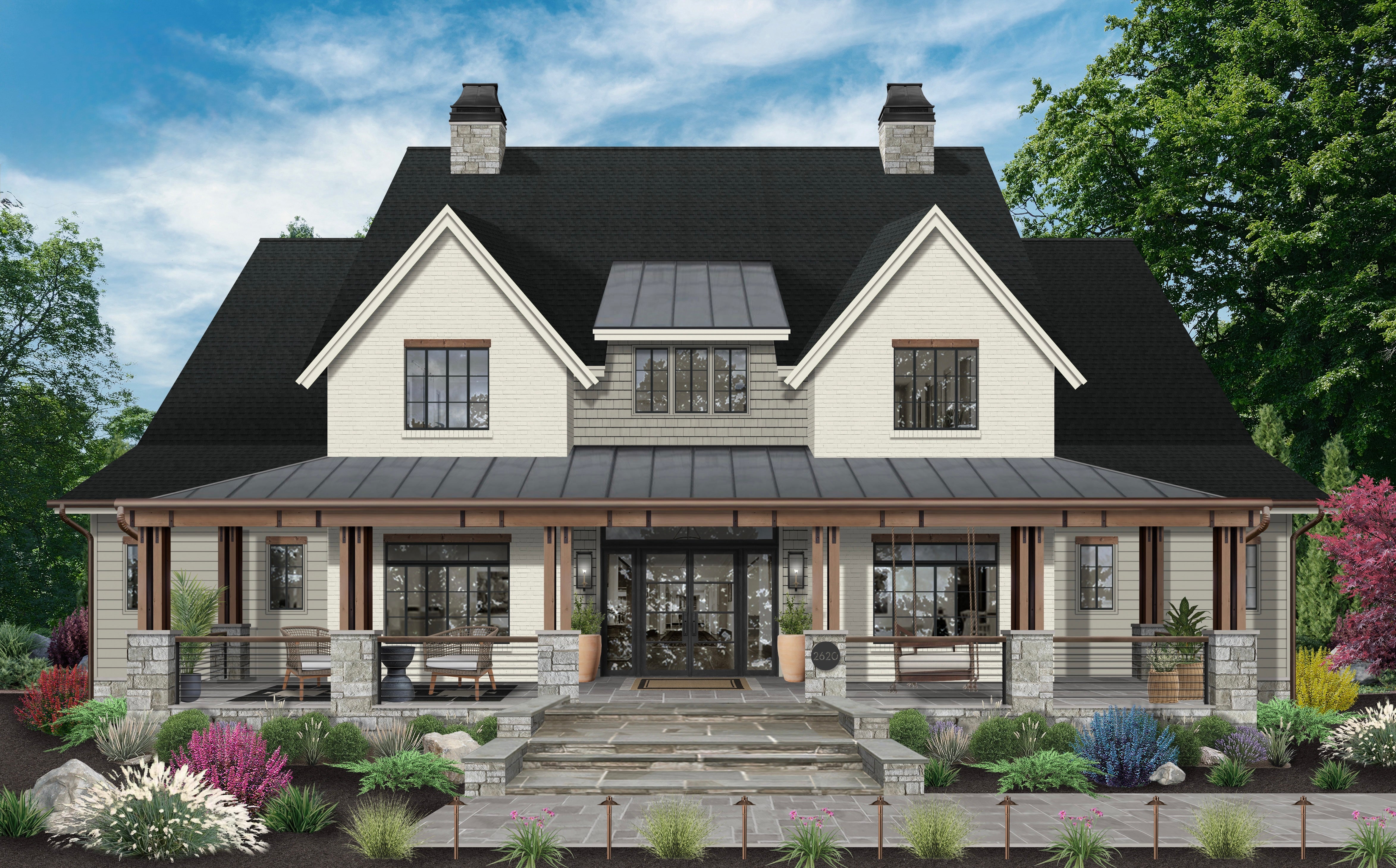 Deposit Custom Link for Cindy GID Thermal Break Iron French Double Door with Sidelights and Transom