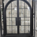 Thermal break round top iron French double door with Low-E glass