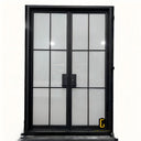 Modern iron French door with privacy glass