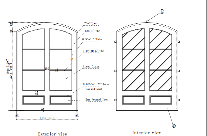 Deposit Custom Link for Andy Pashby GID Thermal Break Iron Double Door (1 set) and Windows (2 sets)