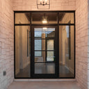4 lite iron French single door with full-panel clear sidelights