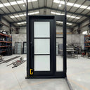 Thermal break iron entry door with side light