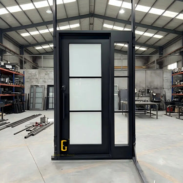 3 Lite Iron French Single Door with Sidelight | FD309