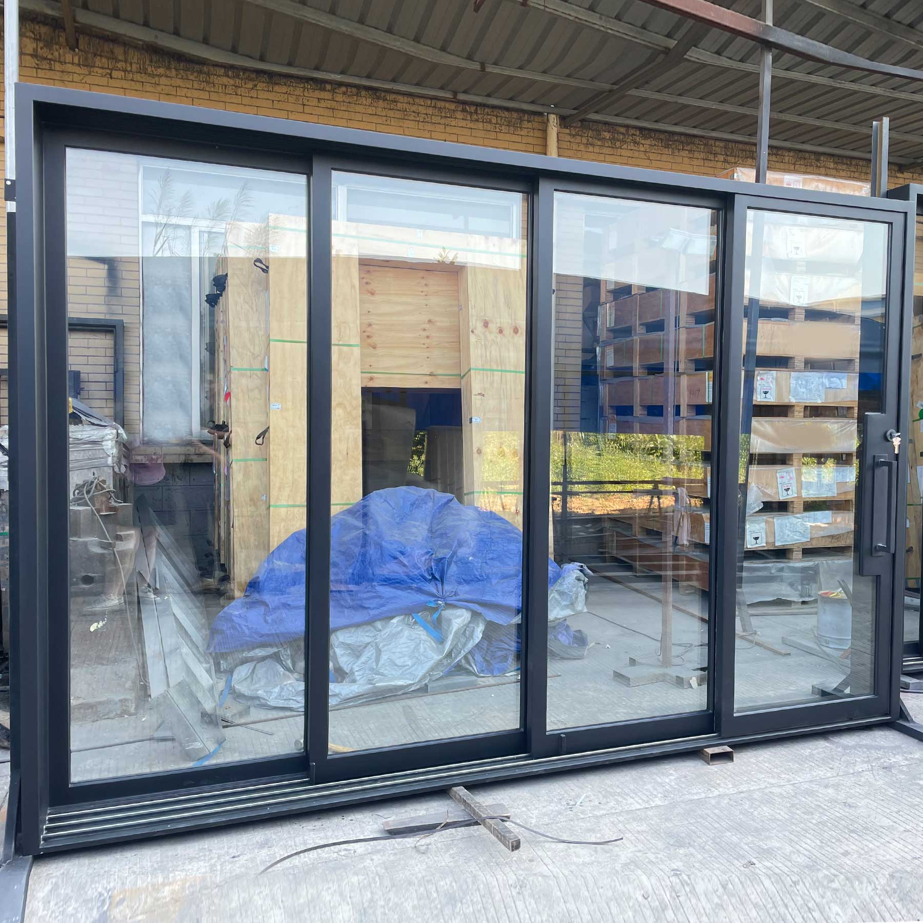 gloryirondoors 2023 new design iron patio sliding doors 4panels