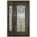 crafted iron steel entrance single door with single sidelight