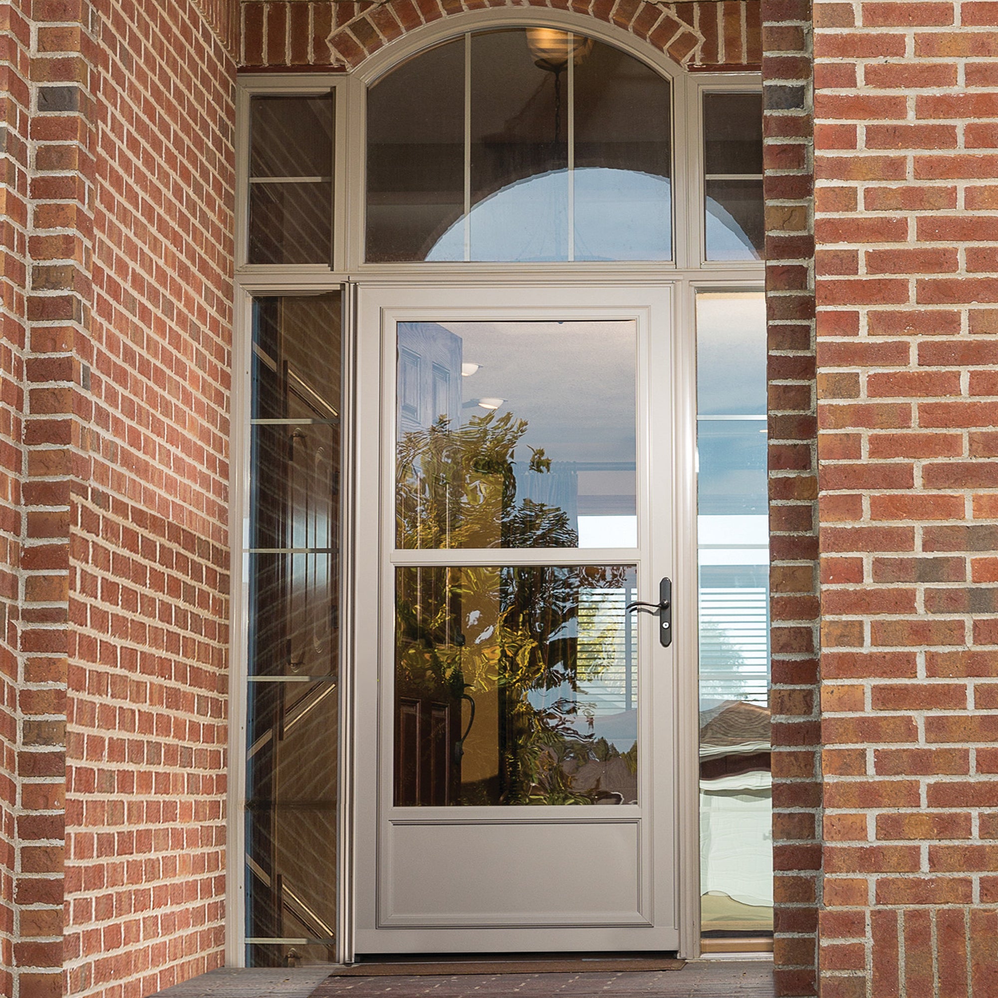 gloryirondoors  thermal break 2 lites iron french double door with two sidelights and transom