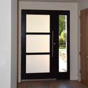 Thermal break 3 lite iron French single door with one sidelight