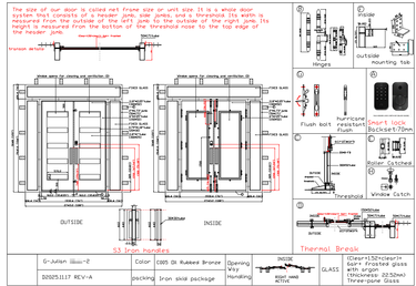 Balance Custom Link for Julian GID Thermal Break Iron Entry Door With Thick Metal Frame TED079