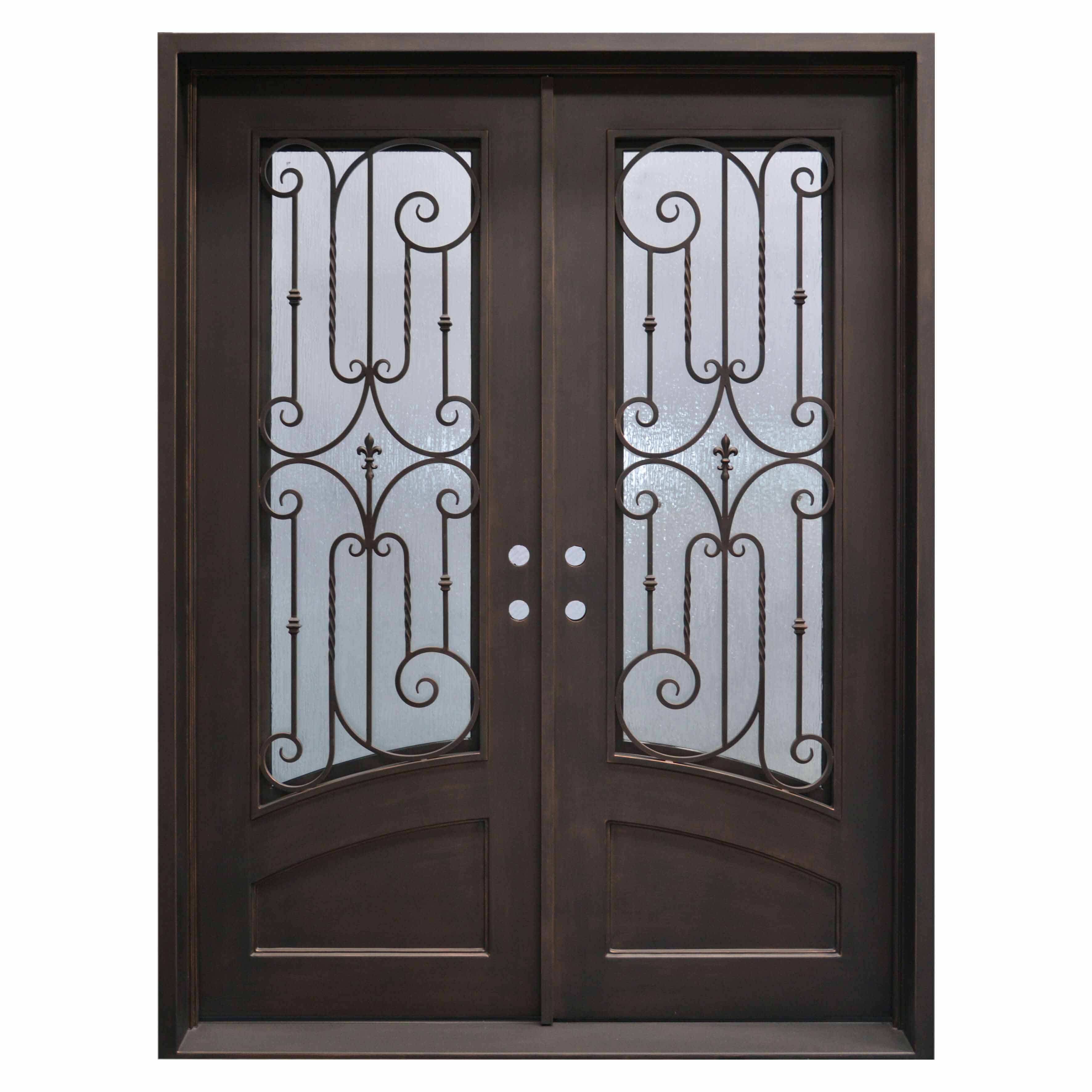 thermal break forged metal steel double door with impressive craftsmanship