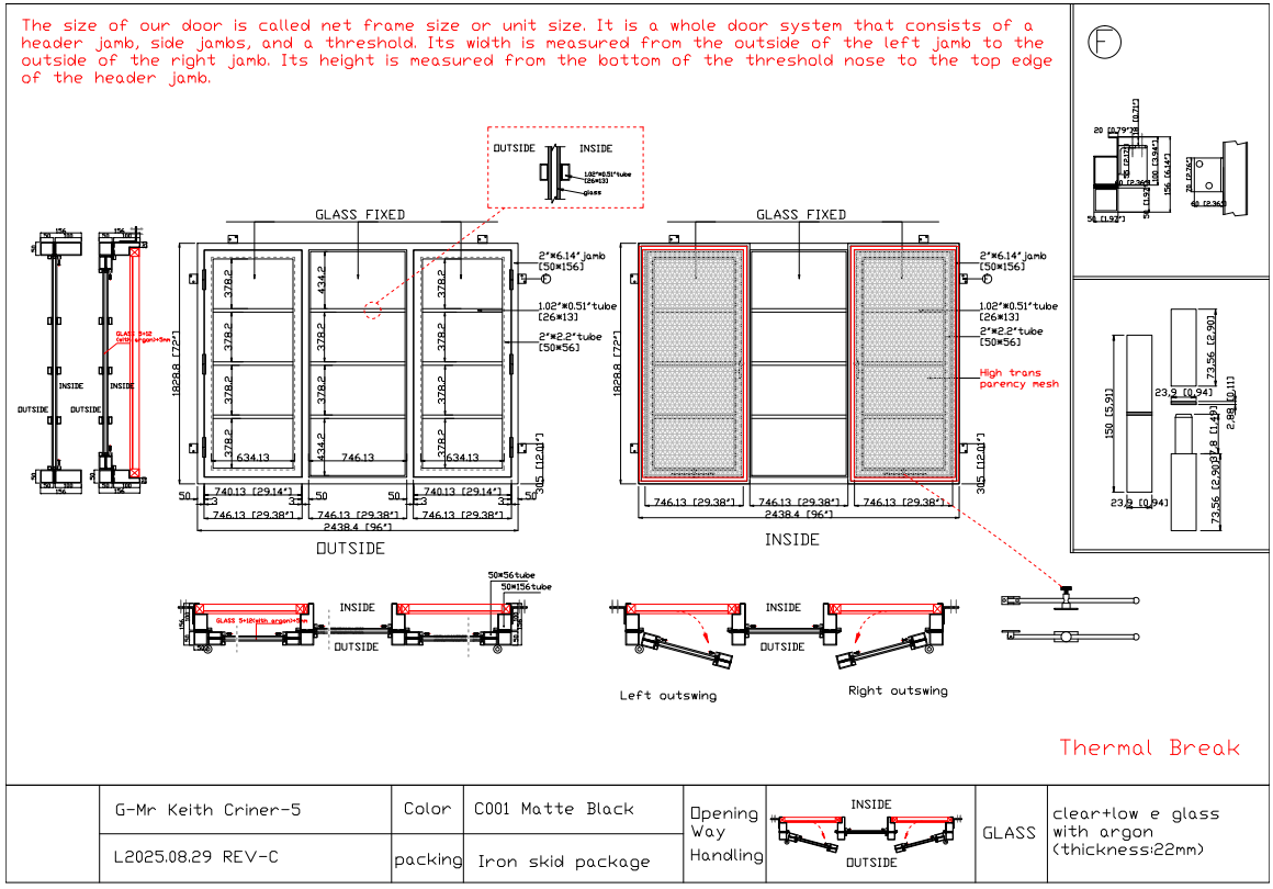 Deposit Custom Link for FH Construction GID Iron Doors and Windows-(5 Sets)
