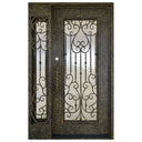 thermal break crafted iron steel entrance single door with single sidelight