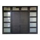 latest design iron steel thermally broken double door with sidelights and transom