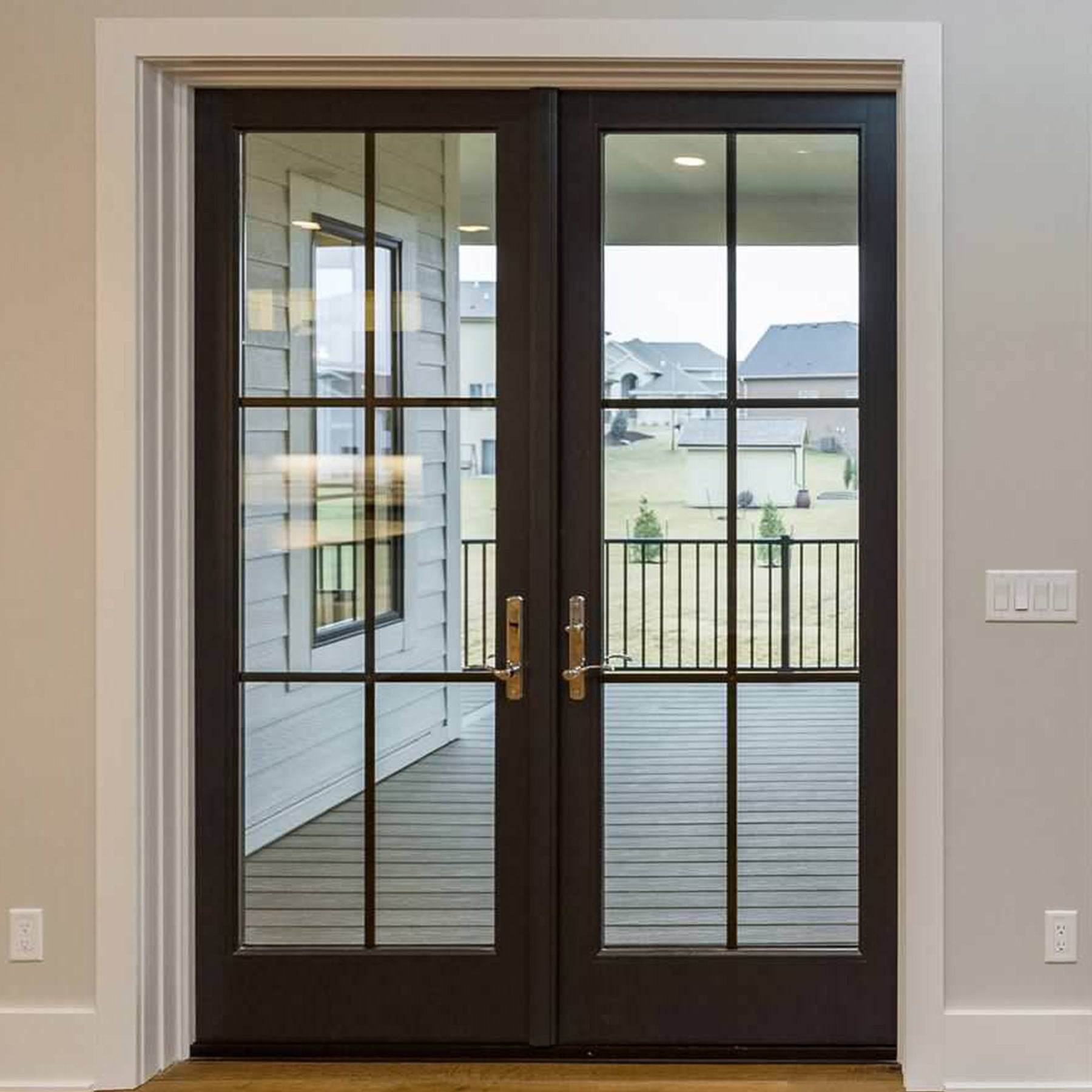 gloryirondoors insulated double entry french exterior doors with matte black finish
