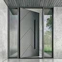 gloryirondoors handcraft black iron pivot door with full iron panel