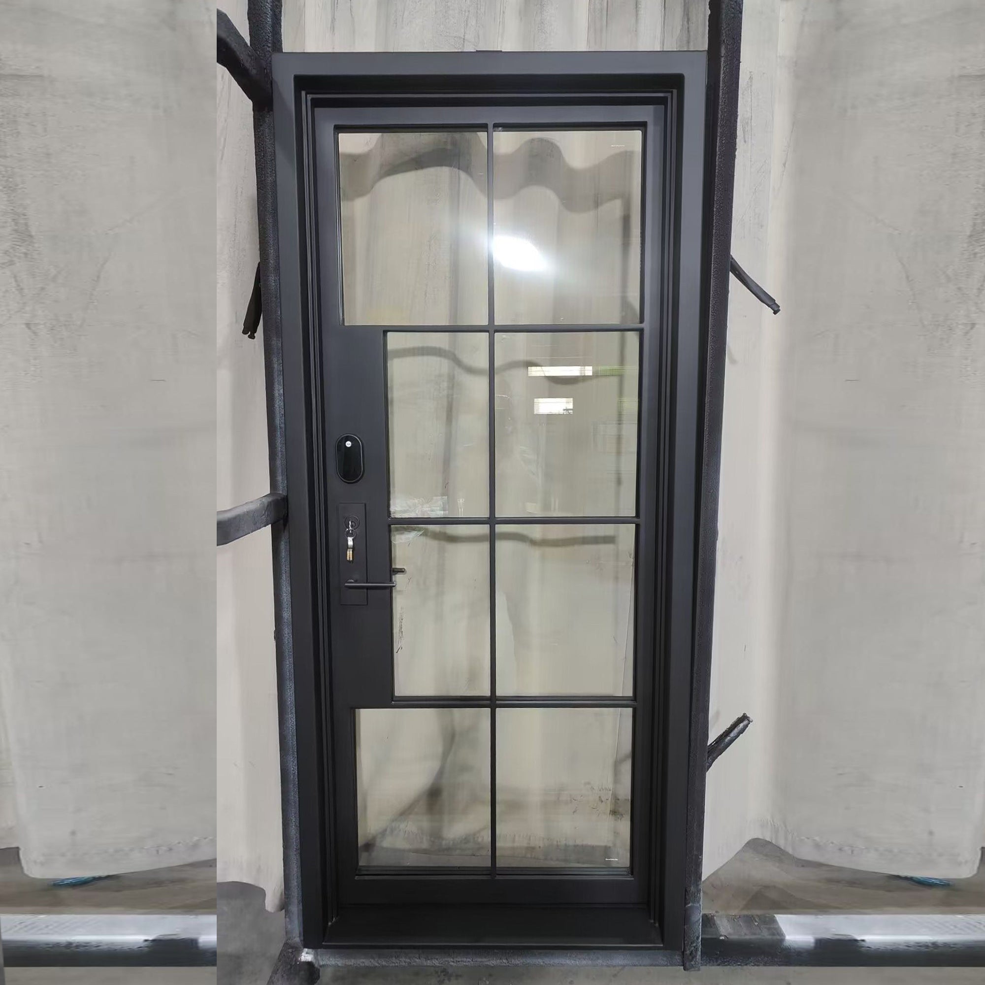 High Quality French Steel Door Range Hood With Tempered Glass