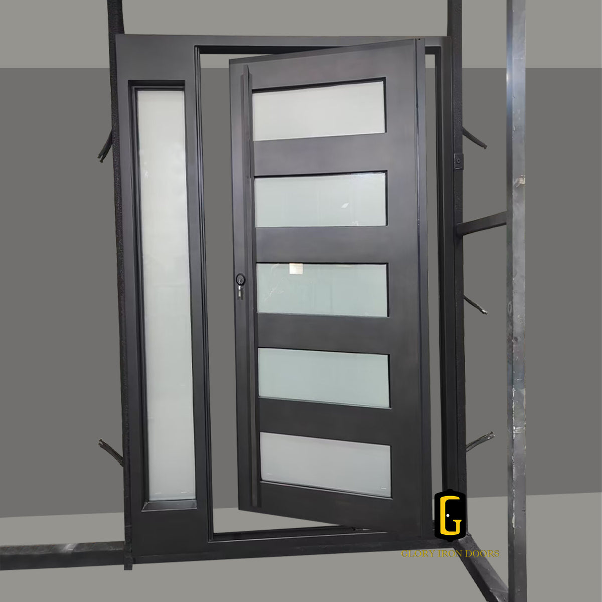 PD107 Iron Pivot Door custom door