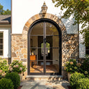 Insrock iron fench double door with round top