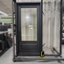 Exterior steel French single door with lower kickplate