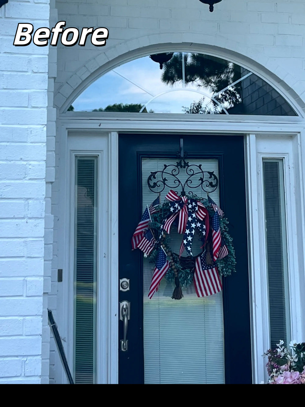 original front single door with sidelights and transom