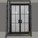 Insulated frosted glass French door for exterior entry