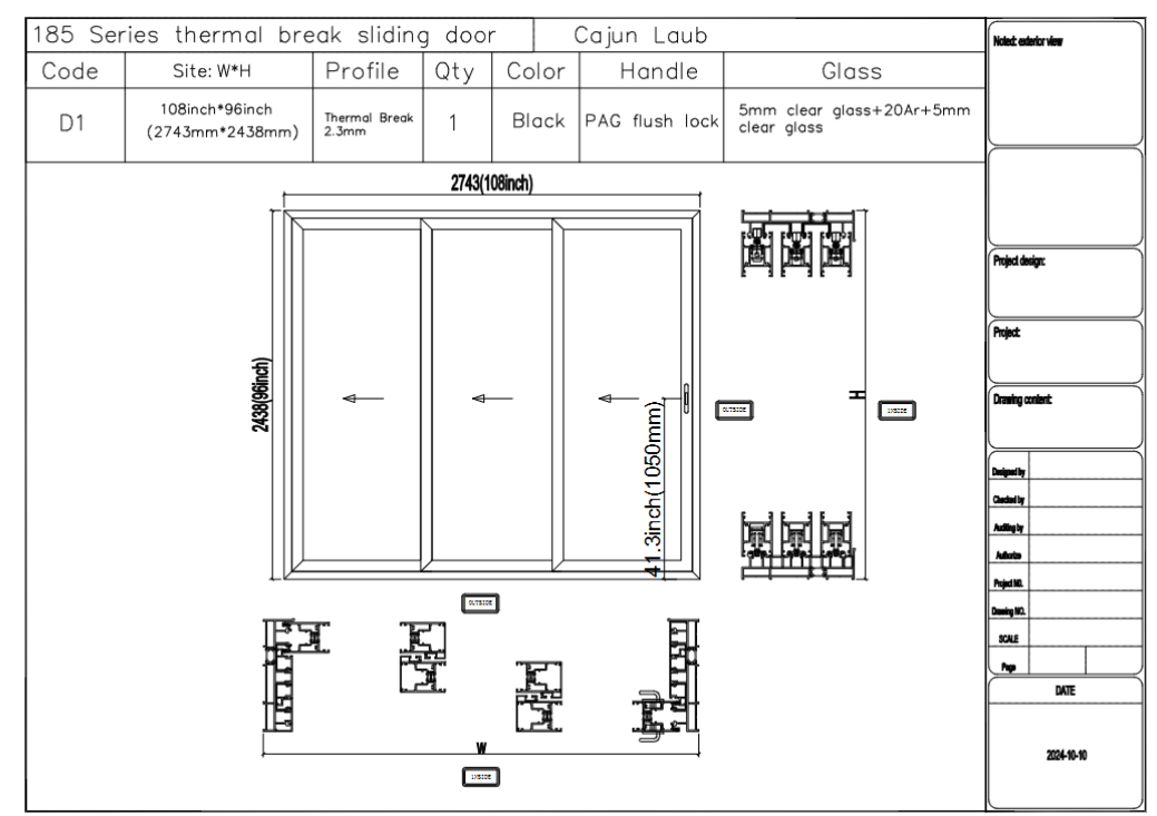 Custom link for Cajun Laub GID Aluminum Alloy Sliding 3 Panels Patio Door ASD004