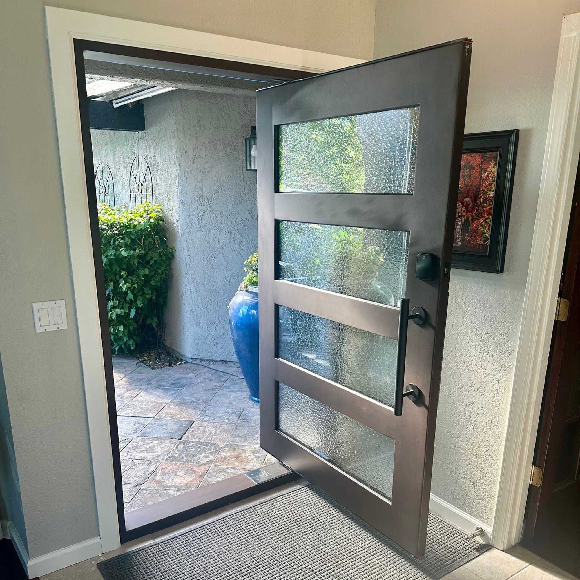 gloryirondoors custom made iron  pivot door with glass