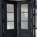 gloryirondoor custom made wrought iron double door with aquatex glass