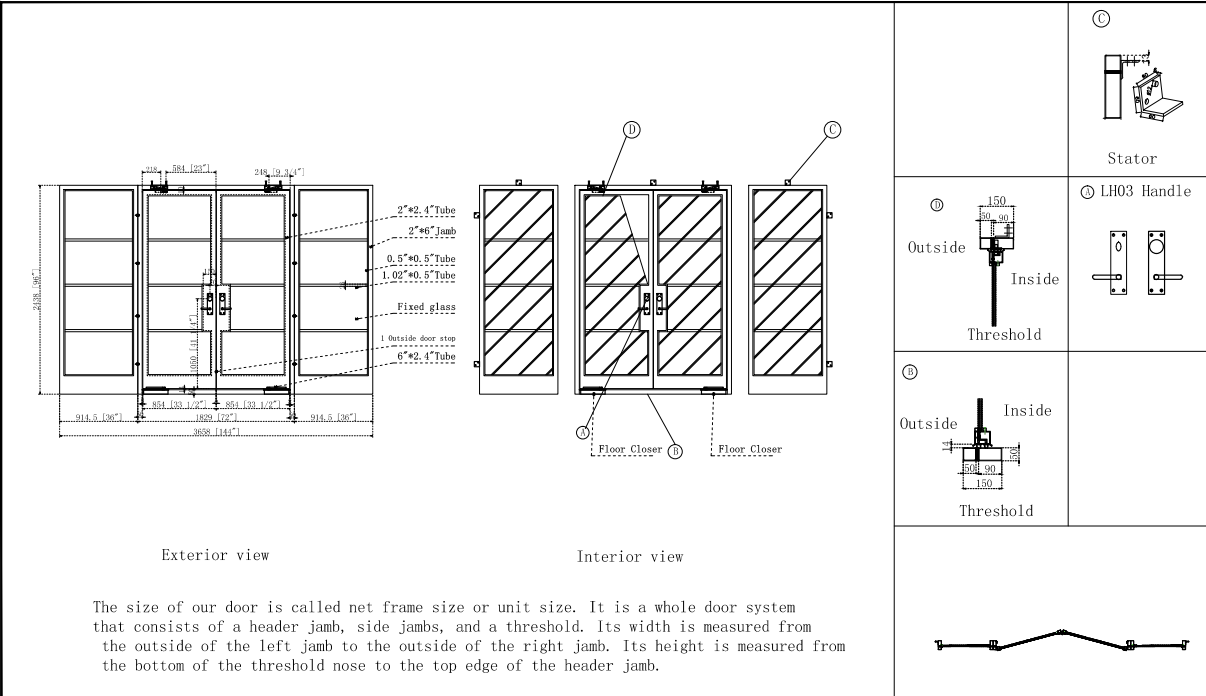 Deposit Custom Link for Damian Scott GID Iron Pivot Door-4 sets