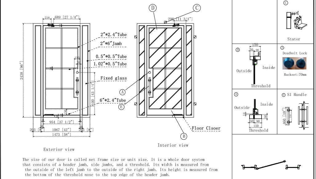 Deposit Custom Link for Damian Scott GID Iron Pivot Door-4 sets（Order Confirmation）